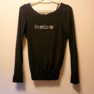 Bebe Black Long Sleeve Top